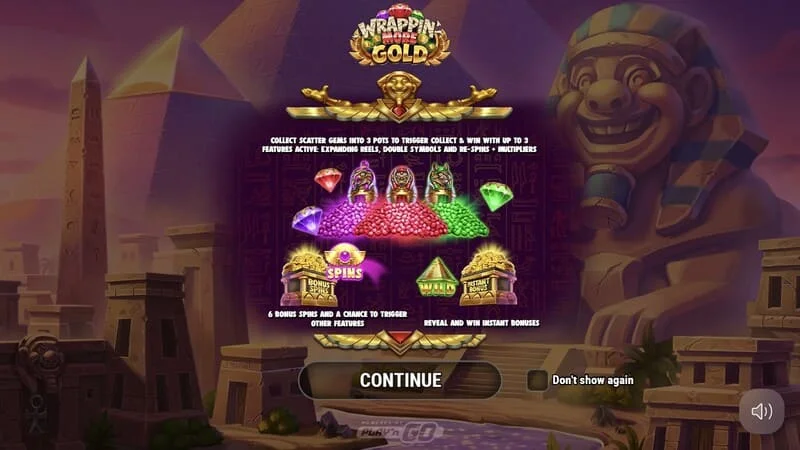 Wrappin' More Gold – glavni meni sa mumijom i piramidama